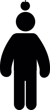 Fan With A Apple Over His Head Outline Svg File, Free Vectors File